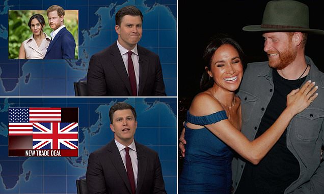 Prince Harry and Meghan Markle SAVAGED on SNL in UK trade deal joke