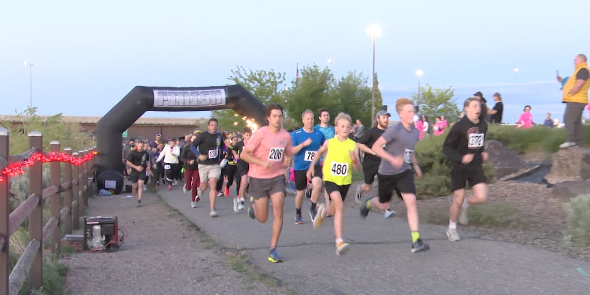 Runners light the Snake River Canyon for mental-health awareness