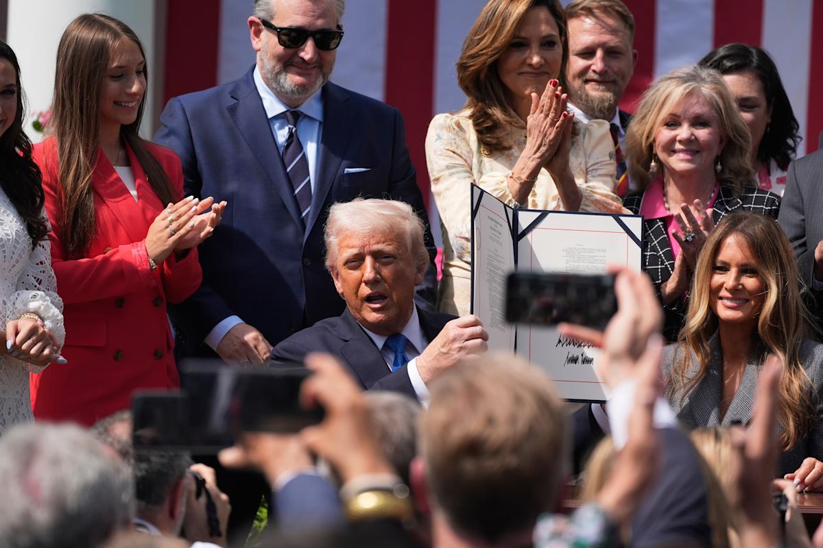 Trump, alongside the first lady, signs a bill to make posting 'revenge porn' a federal crime