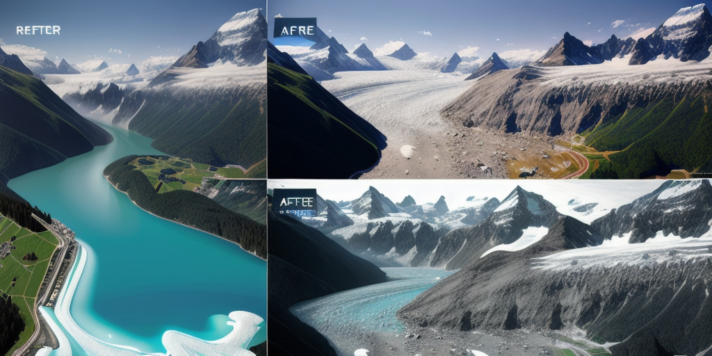 Before and after satellite images show Switzerland glacier collapse destruction