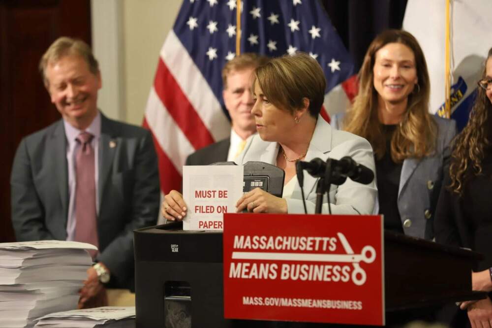 Barber's poles and grocery stickers: Healey announces business regulation reforms