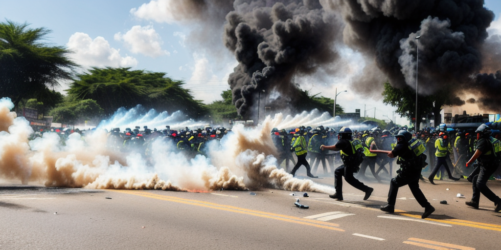 Police fire tear gas and water cannons at protesters in Kenya as thousands take to the streets