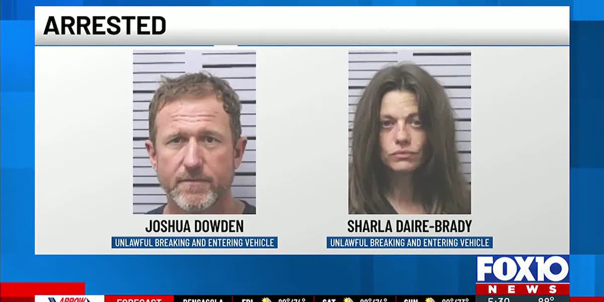 Man, woman accused of breaking into vehicle at Mobile business