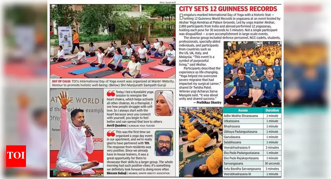 Yoga day celebration brings families together for wellness & fun in Bengaluru | Bengaluru News