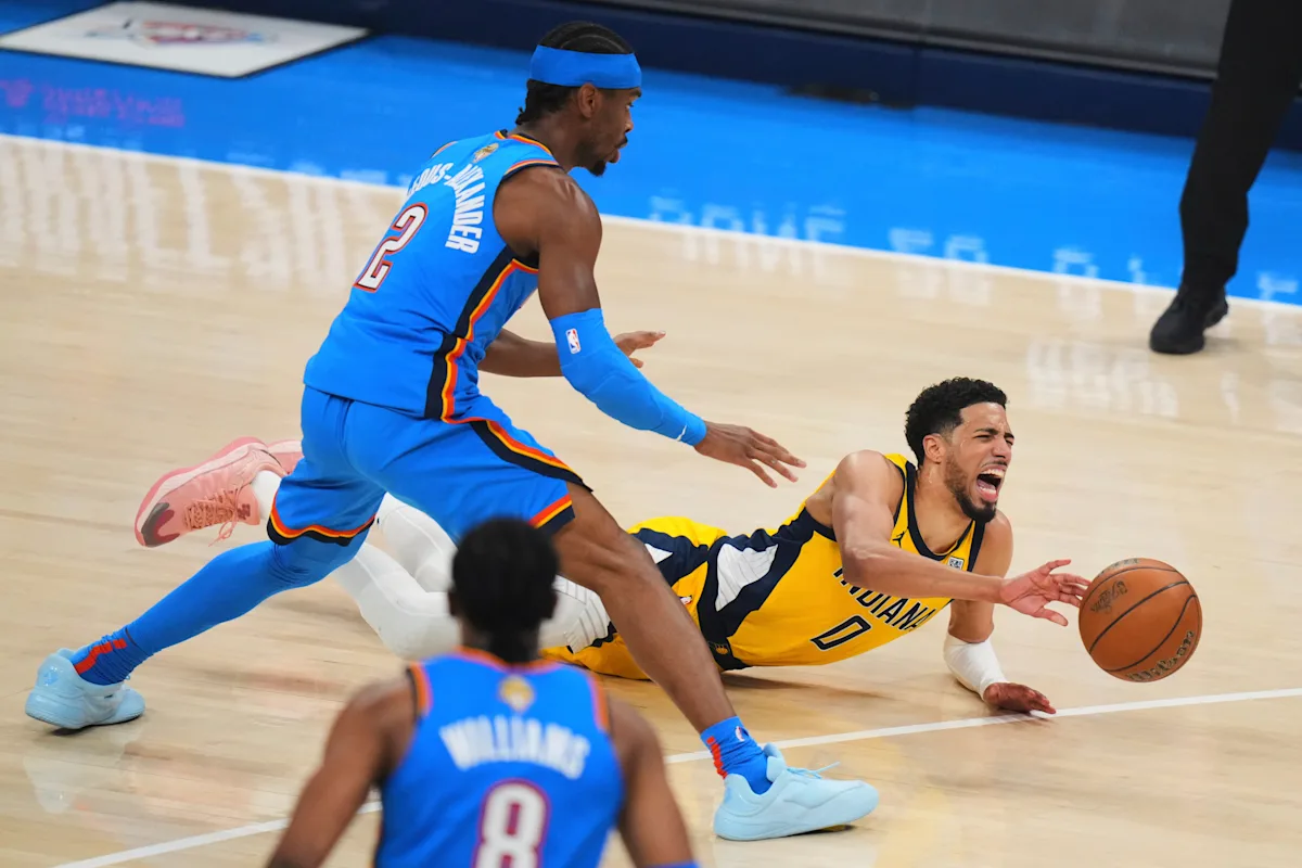 NBA Finals Game 7: Tyrese Haliburton needs help off court, ruled out after appearing to re-injure strained right calf