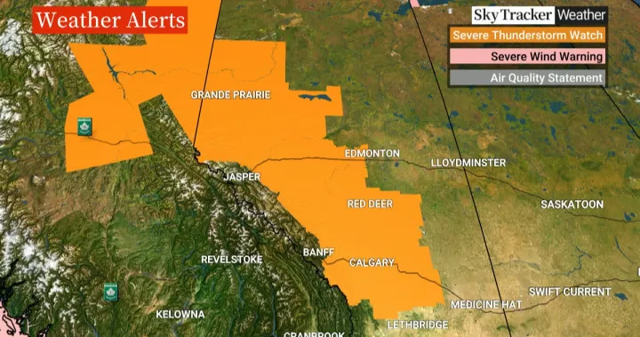 Dangerous thunderstorms, funnel clouds possible in Alberta: Environment Canada