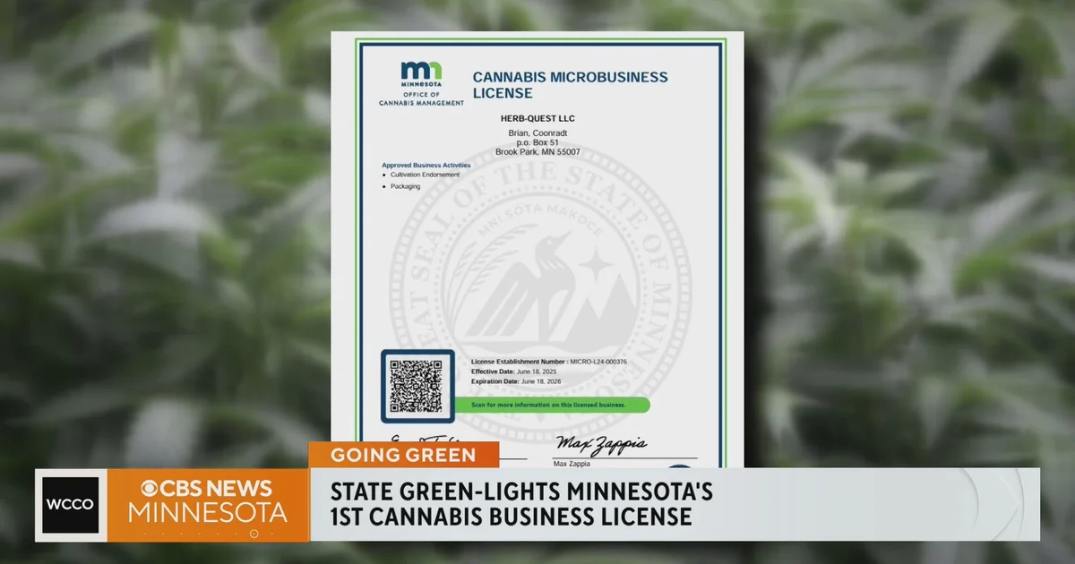 Minnesota hands out 1st cannabis business license