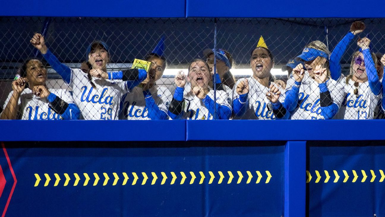 Party hats, a bubble machine, pinatas, disco balls: Welcome to UCLA's dugout party