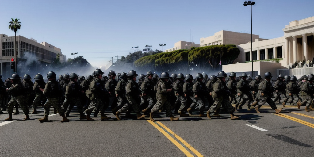 Trump praises ‘great job’ by national guard in calming LA protests, as mayor says troops are not in the city