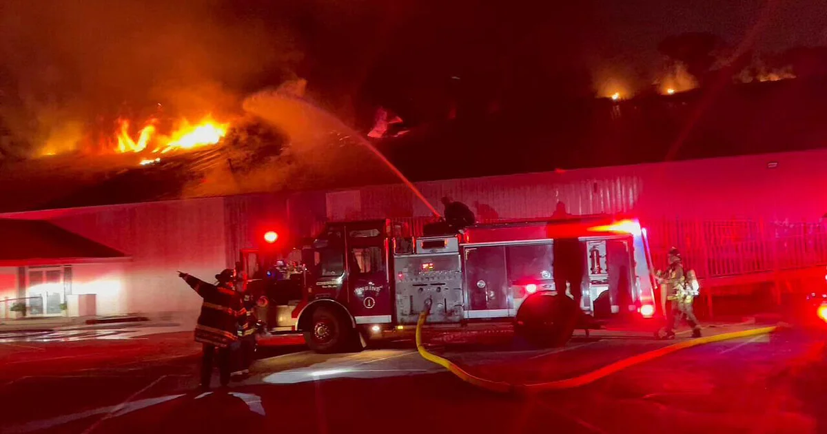 South Shore Sports Center in Hingham, Massachusetts destroyed in fire