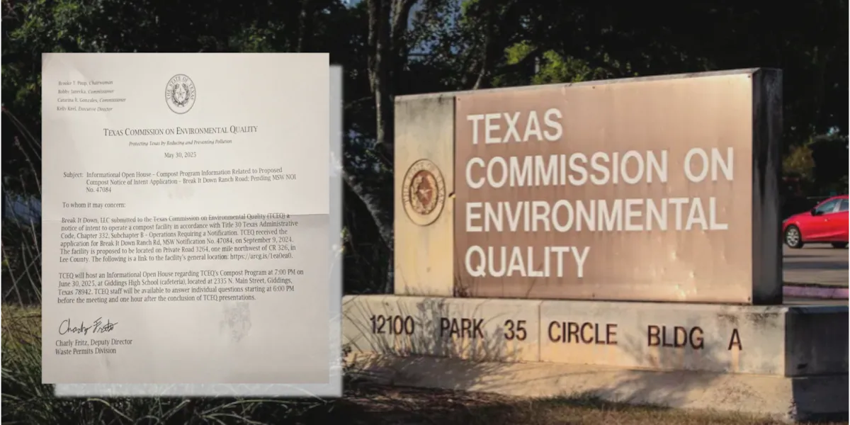 Environmental quality officials to host meeting on proposed composting site near Giddings