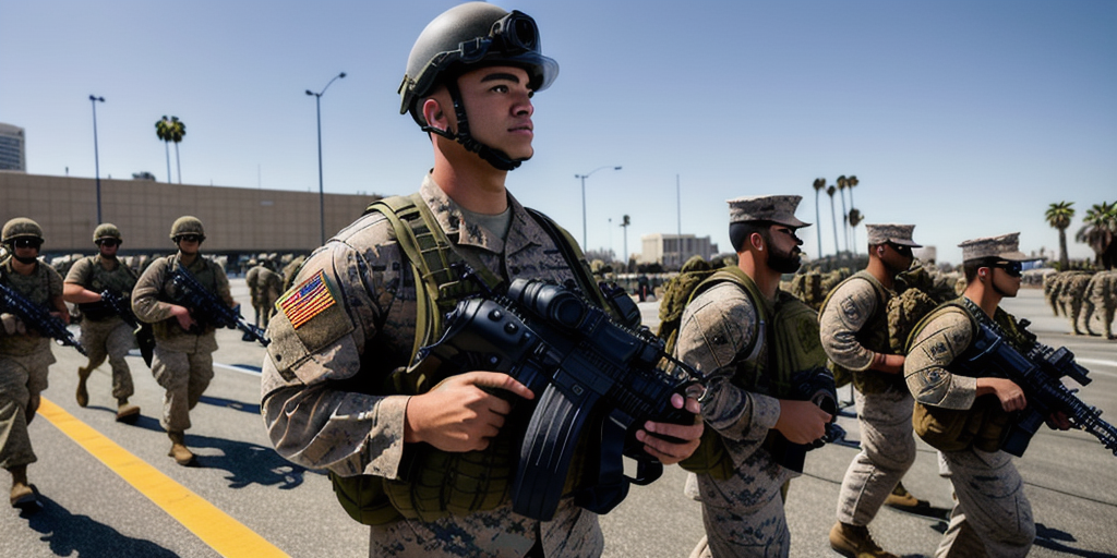 Hundreds of US Marines arrive in LA as large protests are planned in California and across US