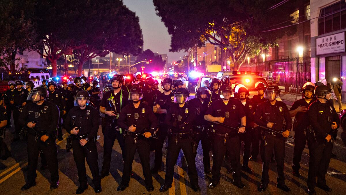 L.A. city councilmembers spar with police chief over immigration protests