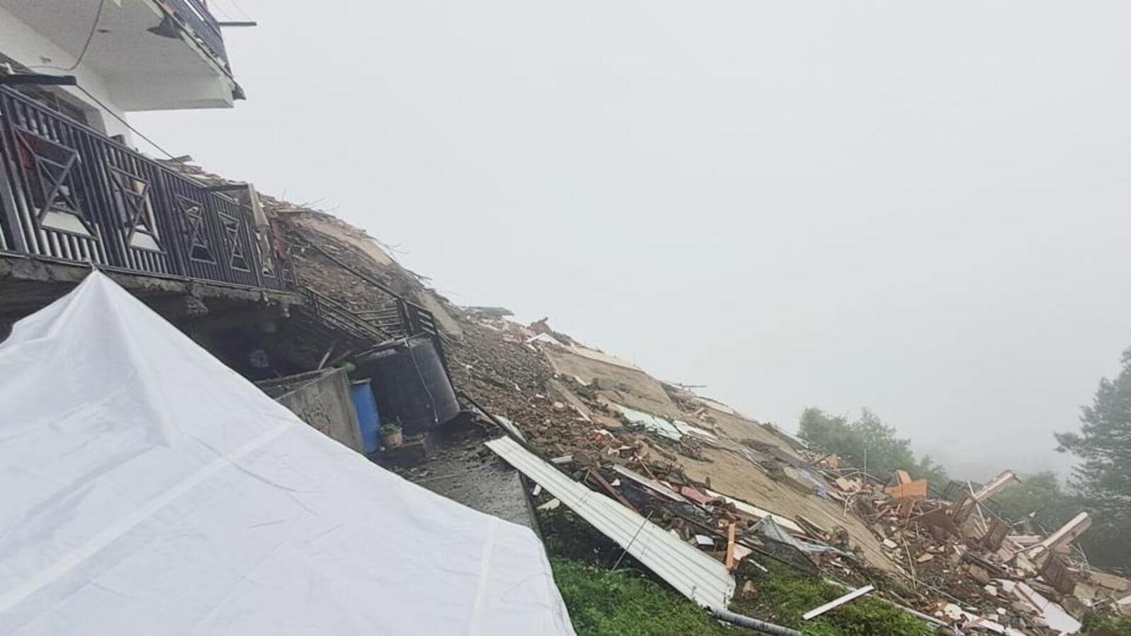 Five-storeyed building collapses in Shimla, cloudburst in Rampur