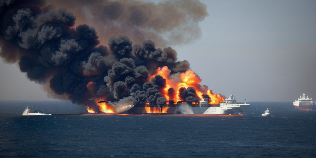 Fire Seen Near Entrance to Strait of Hormuz Puts Ships on Alert