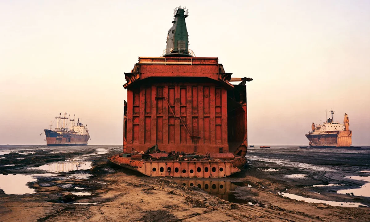 Edward Burtynsky’s photographs convey the force of mankind’s reordering of the environment