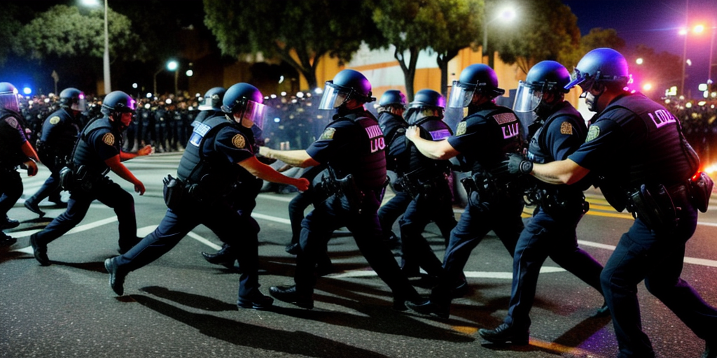 LA police make mass arrests as protesters defy overnight curfew