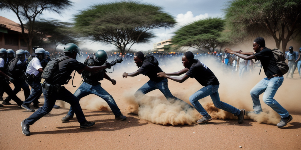 Photos show demonstrators in Kenya clashing with police