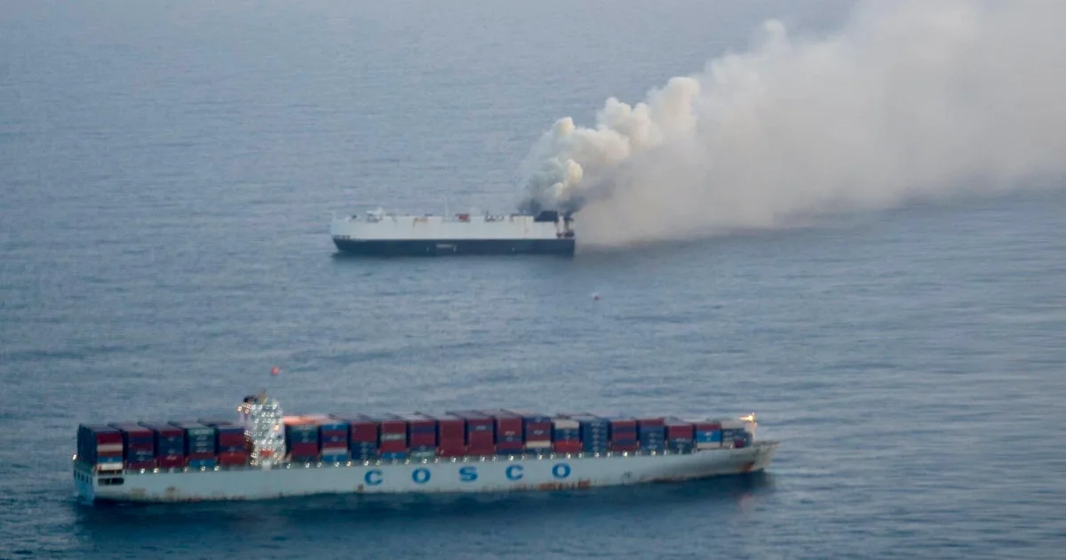 Cargo ship carrying 3,000 new vehicles sinks off Alaska weeks after catching fire