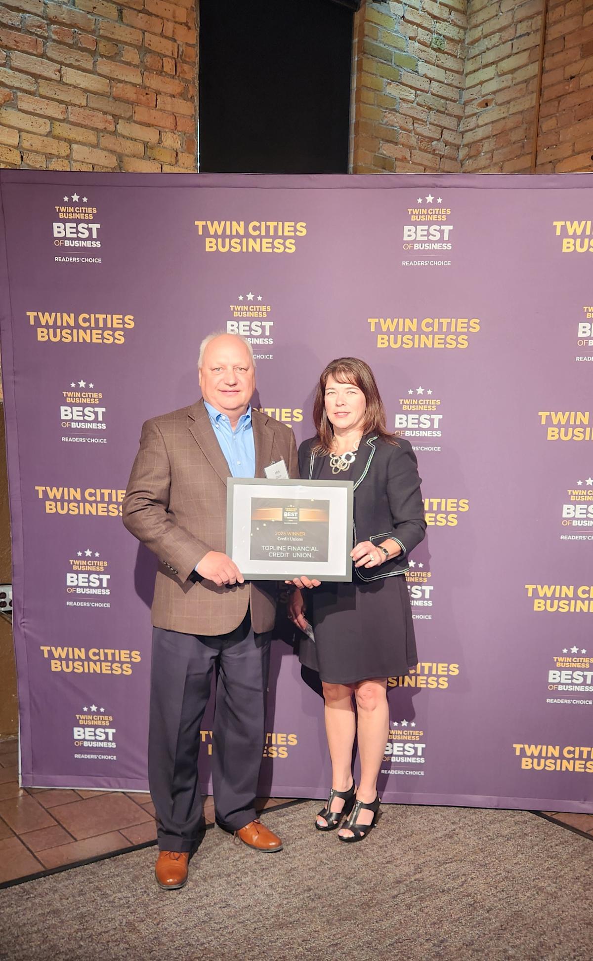 TopLine Financial Credit Union Receives Twin Cities Best of Business 2025 Reader’s Choice Award
