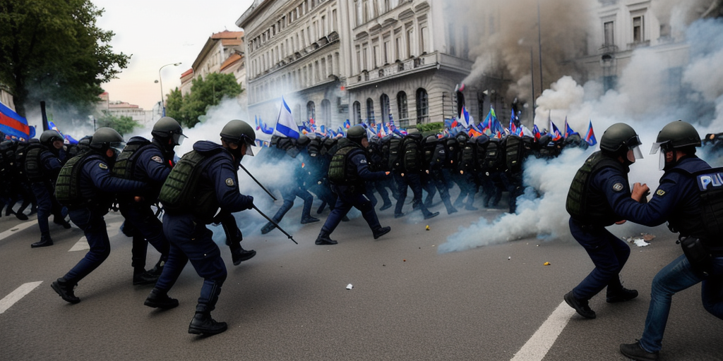 Serbian police clash with anti-government protesters in Belgrade