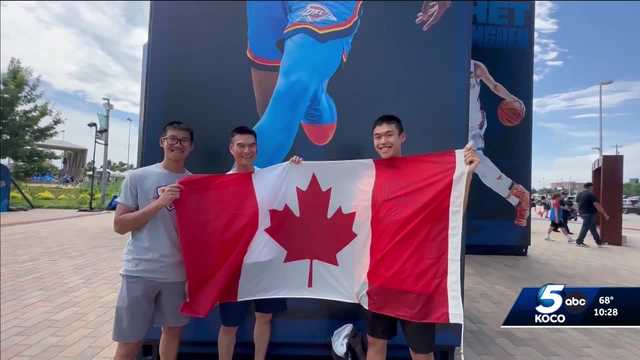 Canadian fans travel over 1,700 miles to support Thunder in Oklahoma City