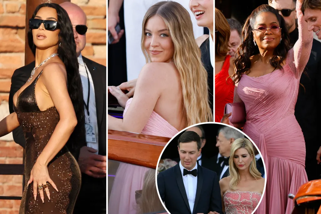 All the celebrity outfits from Jeff Bezos and Lauren Sánchez's...