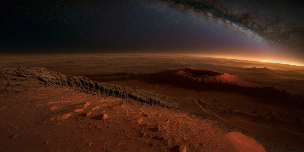 NASA Spacecraft Orbiting Mars Captures Image of Giant Ancient Volcano Just Before Dawn