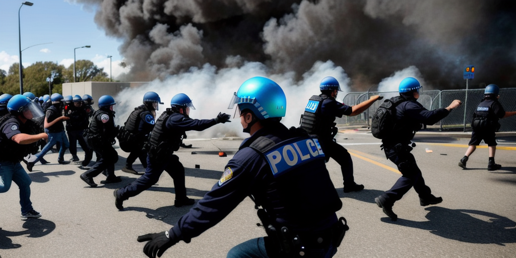Protesters clash with police at federal detention centre after LA Ice raids