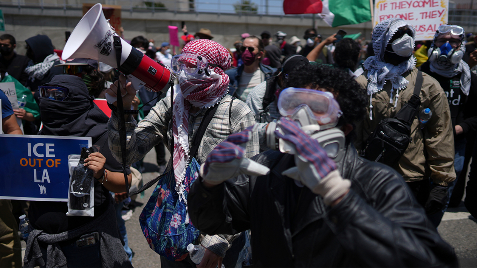 National Guard faces off with protesters hours after arriving in LA