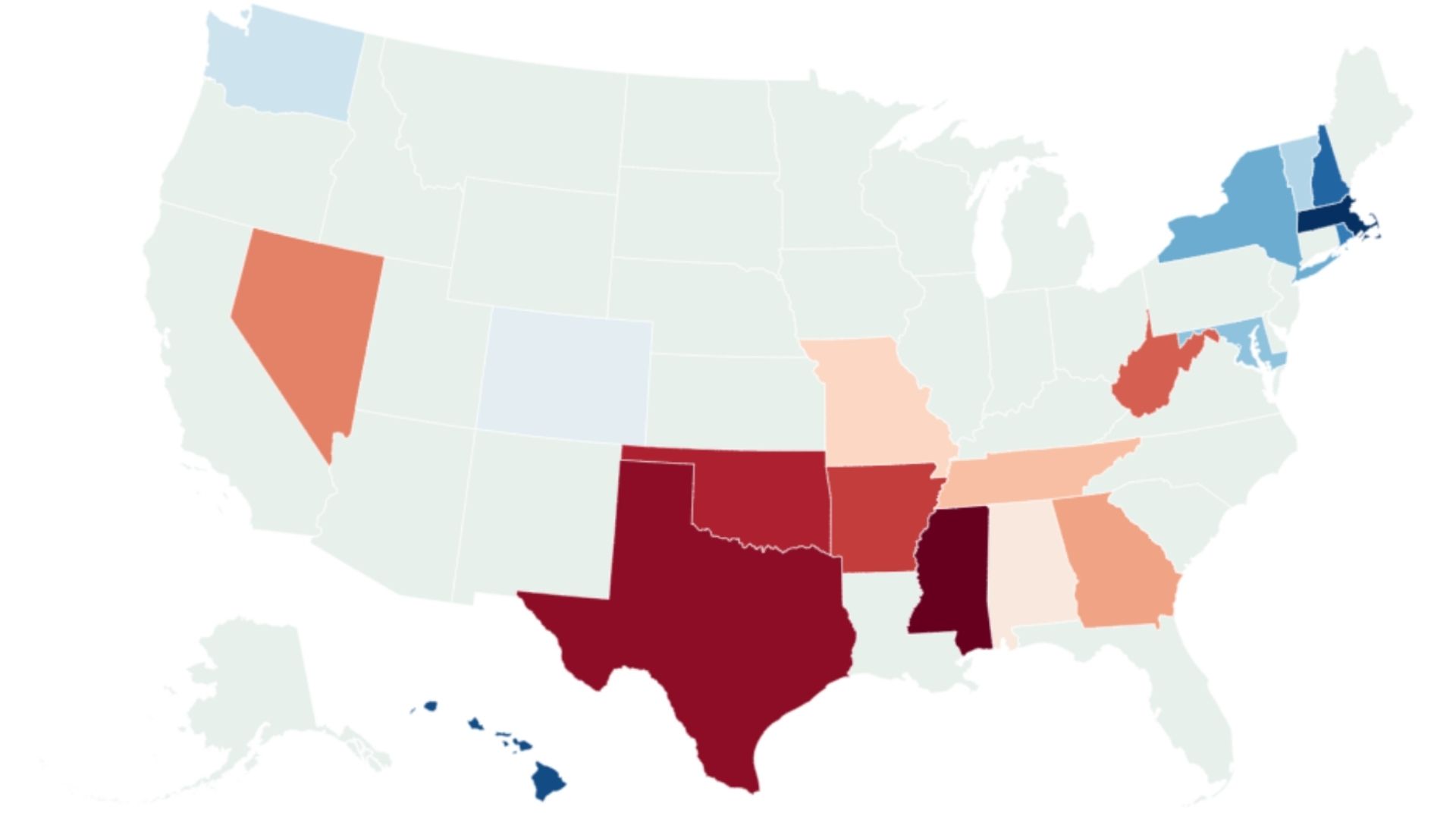 Map shows US states with best - and worst