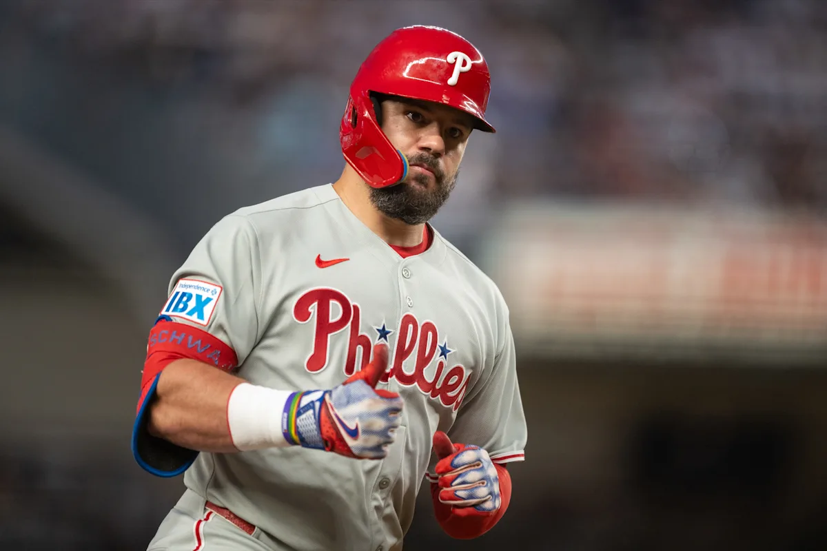 Kyle Schwarber hits 2 homers, including his 1,000th career hit, in Phillies' 12-5 win over Yankees