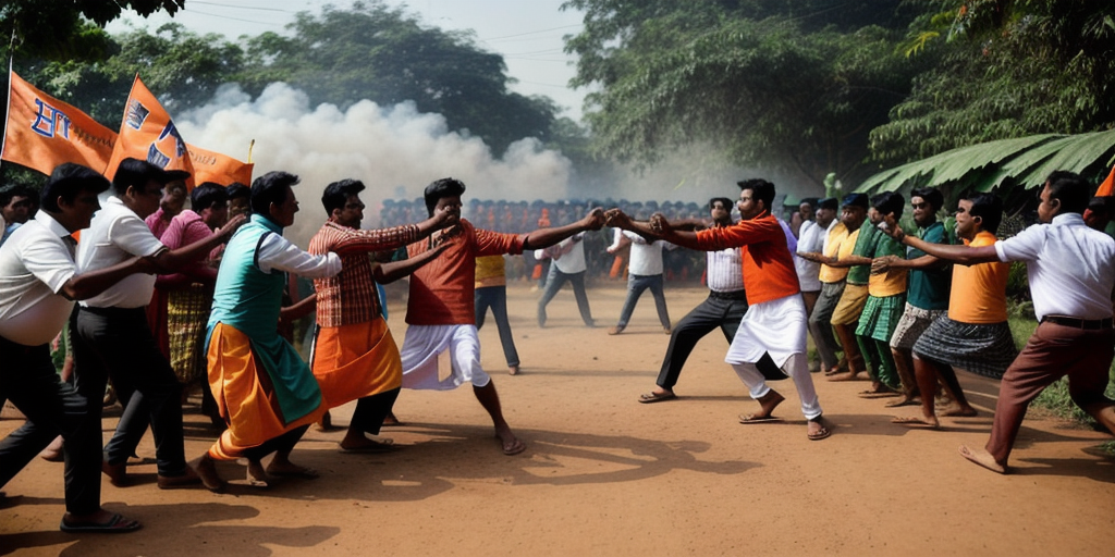 Tripura Allies BJP And Tipra Motha Workers Clash During Mann Ki Baat Broadcast