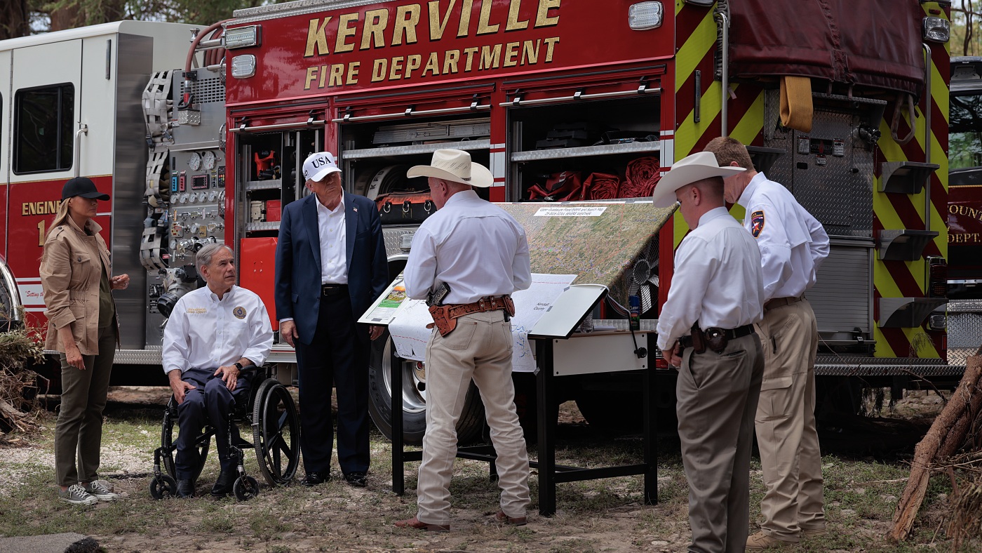 Trump praises disaster response in Texas while FEMA's future is murky