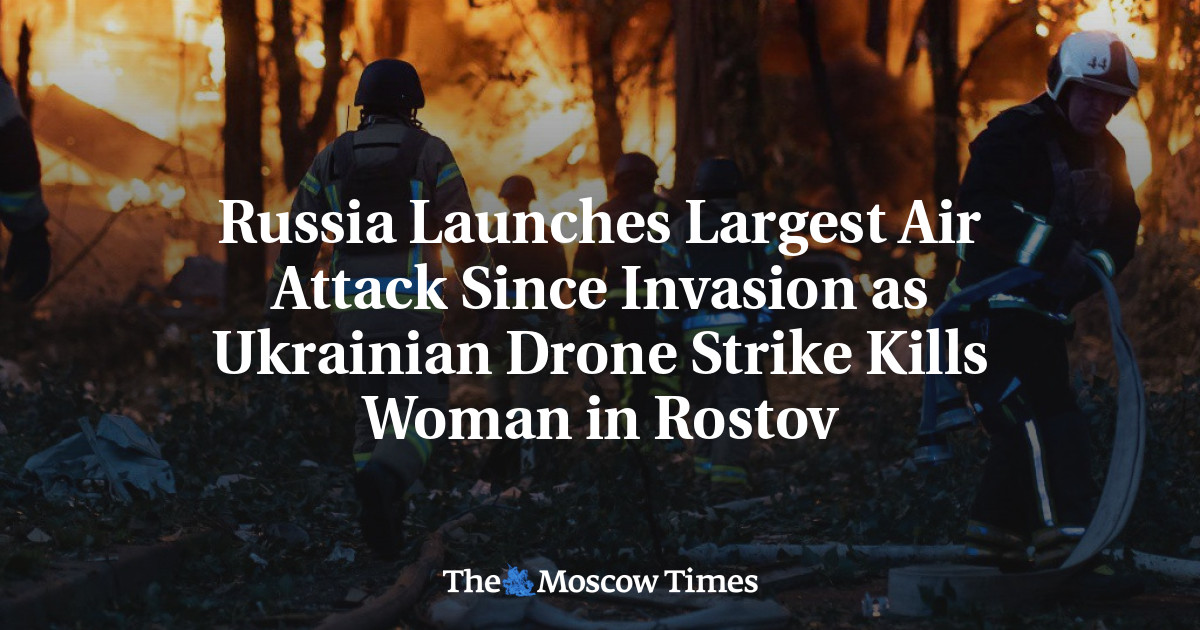 Russia Launches Largest Air Attack Since Invasion as Ukrainian Drone Strike Kills Woman in Rostov
