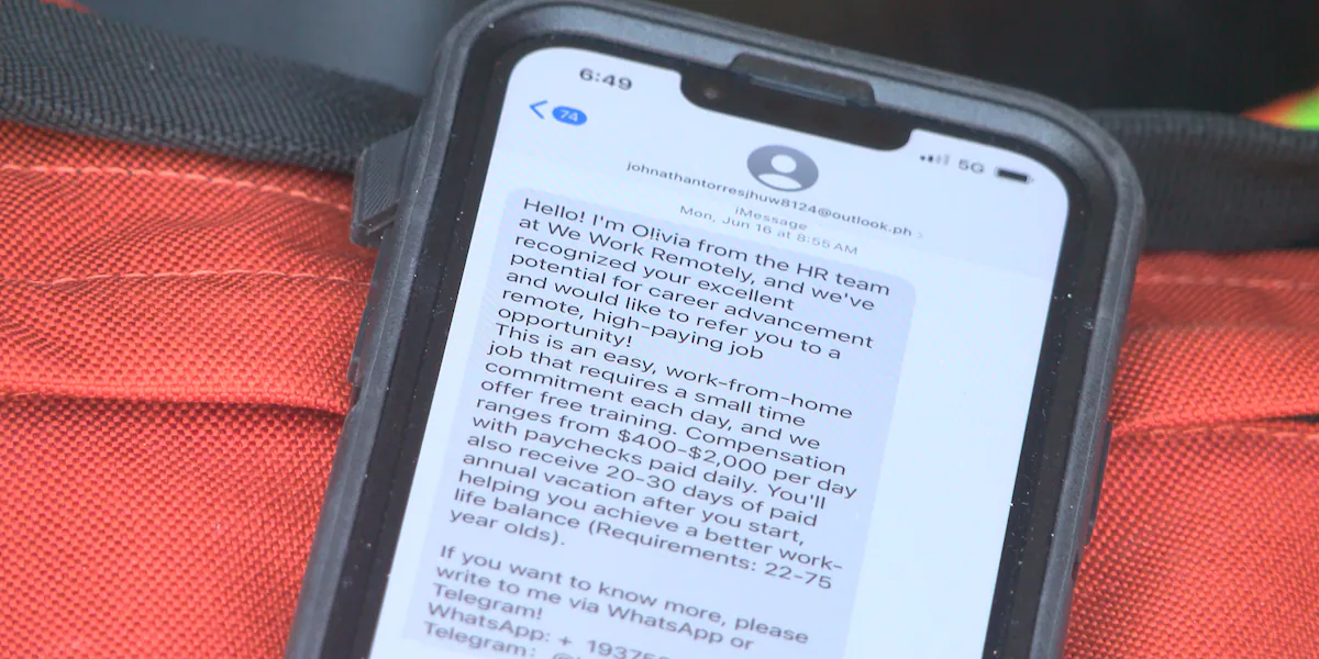 Better Business Bureau warns against possible impostor job offer texts