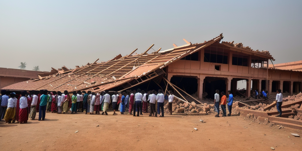 School roof collapse in western India kills 7 children and injures at least 21