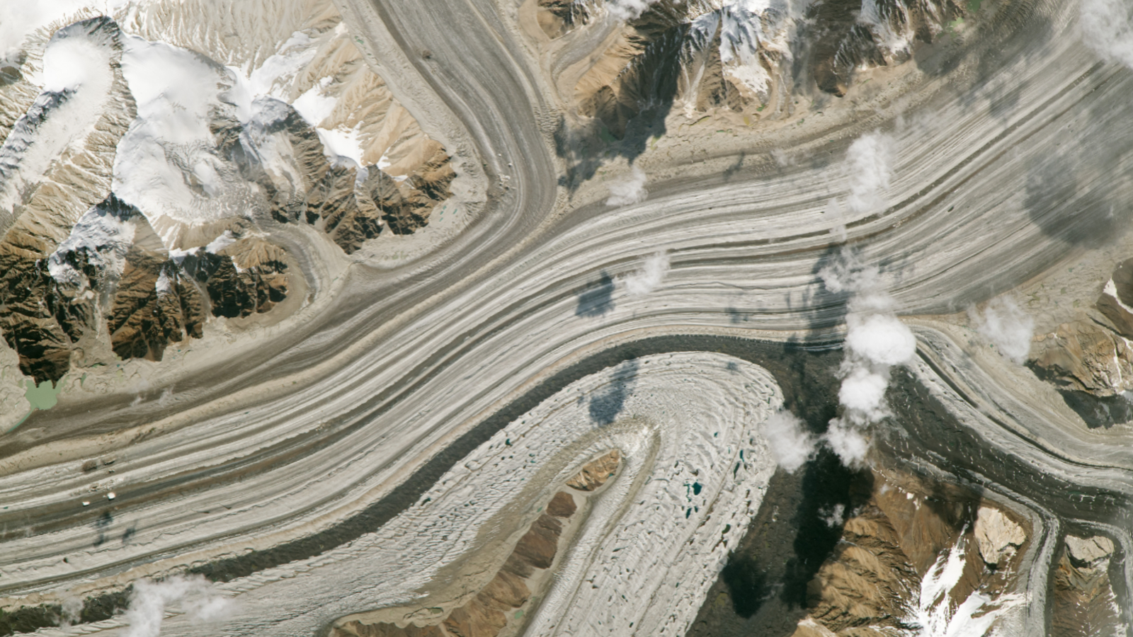 Trio of stripy glaciers merging in 'Earth's highest battleground' are part of a major anomaly scientists don't fully understand