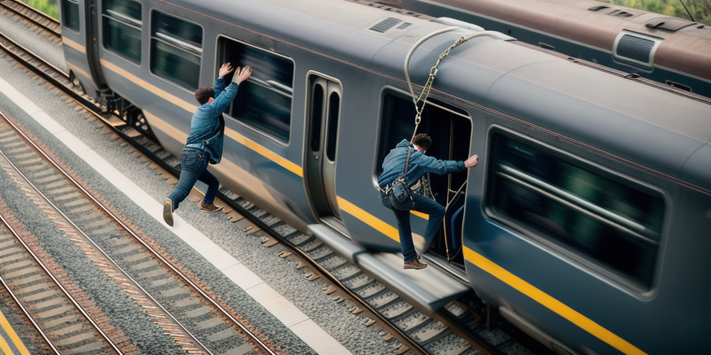 Thief hangs from train, jumps off in dramatic video after snatching mobile