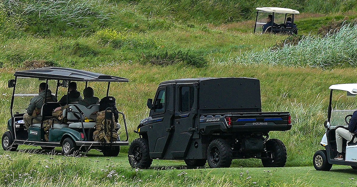 Trump’s Armored Golf Cart Spotted in Scotland