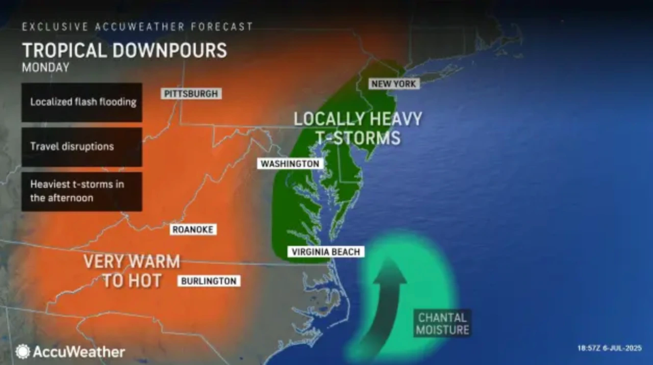Tropical Storm Chantal remnants to soak N.J. with thunderstorms, heavy downpours Monday