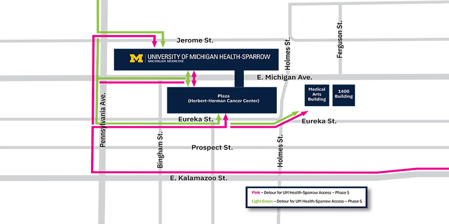 Michigan Avenue work will snarl routes to UM Health-Sparrow. Here are some work-arounds