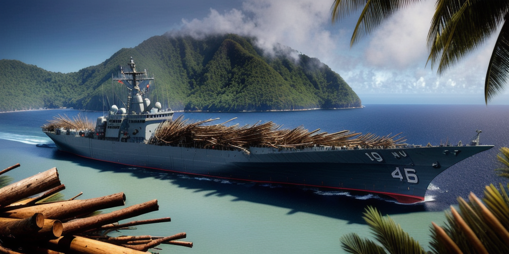 A torpedoed US Navy ship escaped the Pacific in reverse, using coconut logs. Its sunken bow has just been found