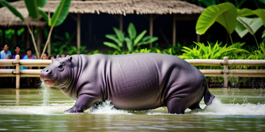 Thousands celebrate baby hippo Moo Deng's first birthday at a Thailand zoo
