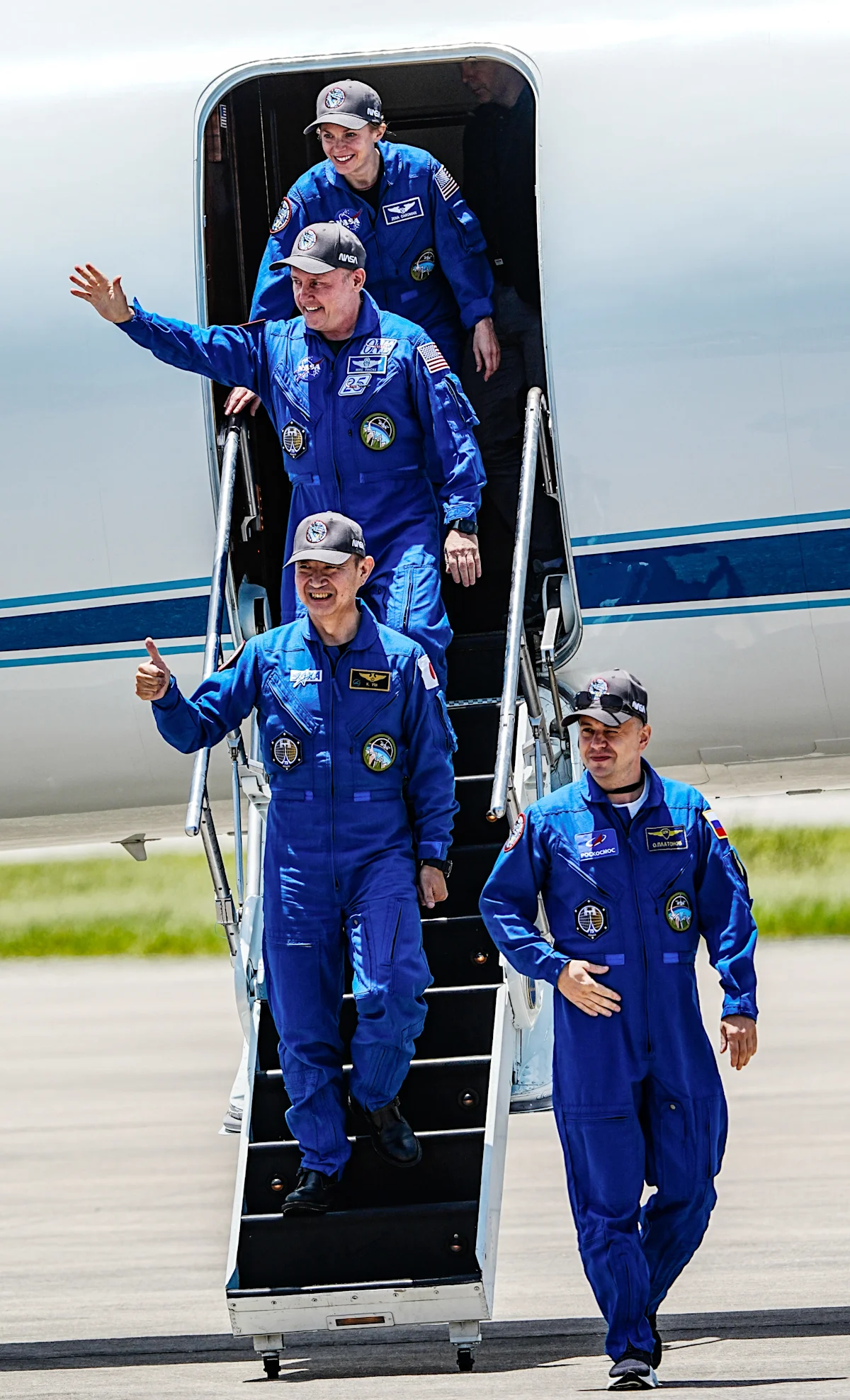NASA astronauts arrive at Kennedy Space Center ahead of upcoming SpaceX launch to ISS