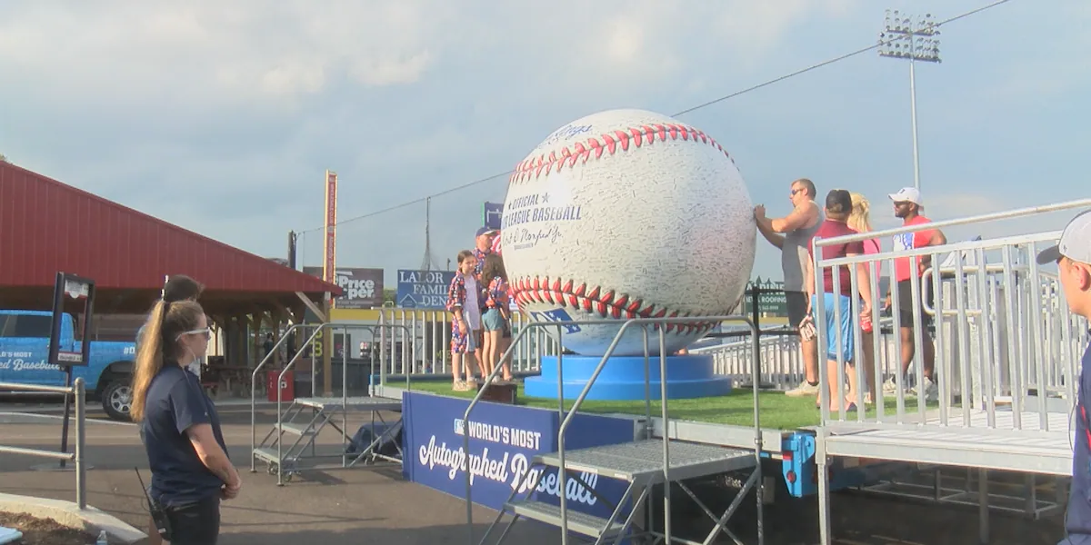 Potential Guinness World Record giant baseball travels to Mirabito Stadium