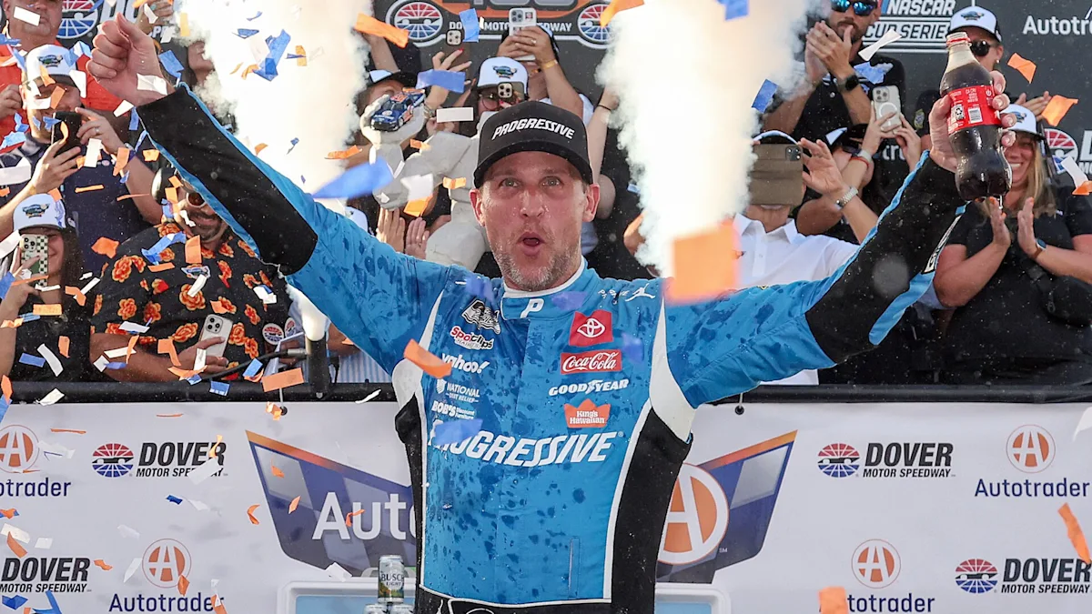 Denny Hamlin triumphs in double overtime at Dover