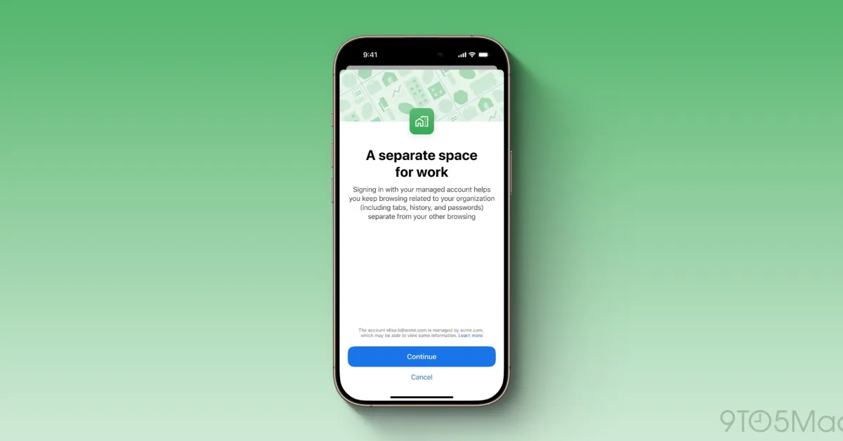 You can now separate corporate/personal data in Chrome on iOS