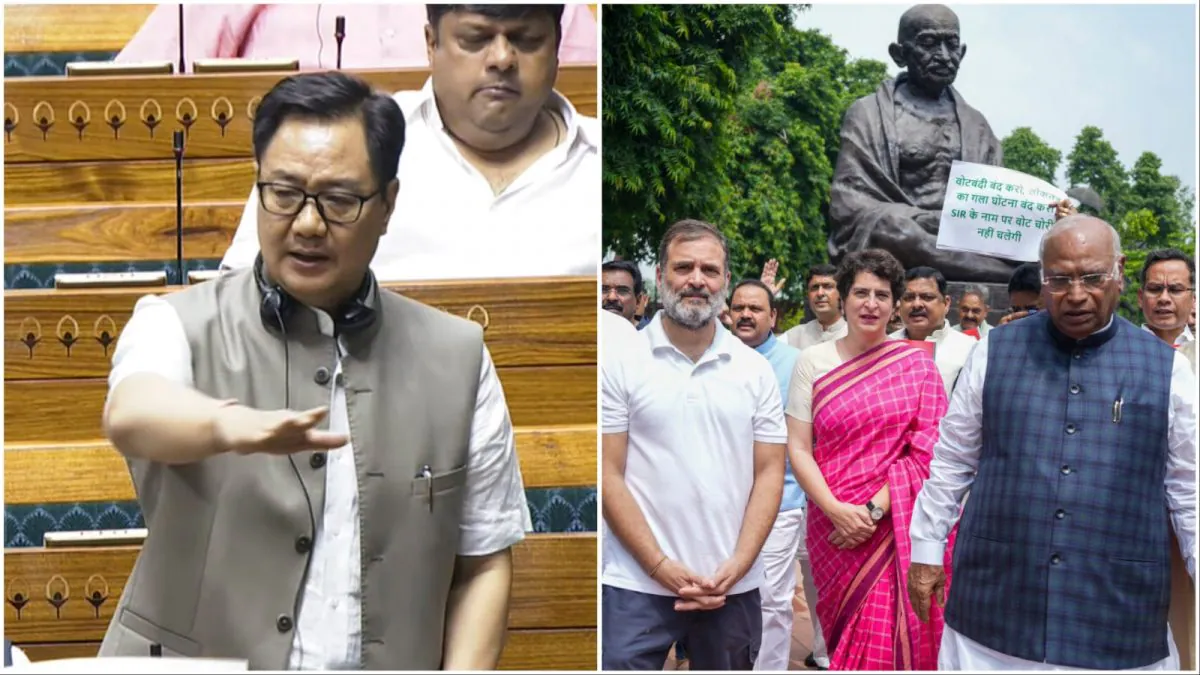 Kiren Rijiju Meets Rahul Gandhi, Kharge After Bihar SIR Uproar In Parliament