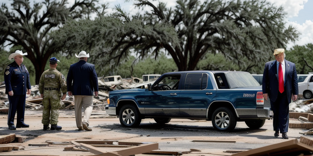 Trump tours devastation in Texas, meeting with families and first responders